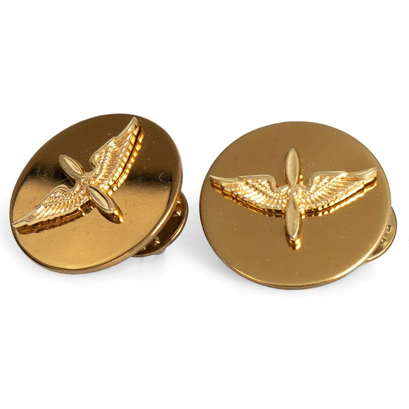 Reproduction WW2 US Air Crew Pilot Collar Discs - Aviation- Pair- US Army gallery