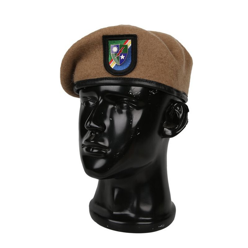 Vietnam War US Army Ranger 75th Ranger Regiment WOOL Beret Khaki Military Hat gallery