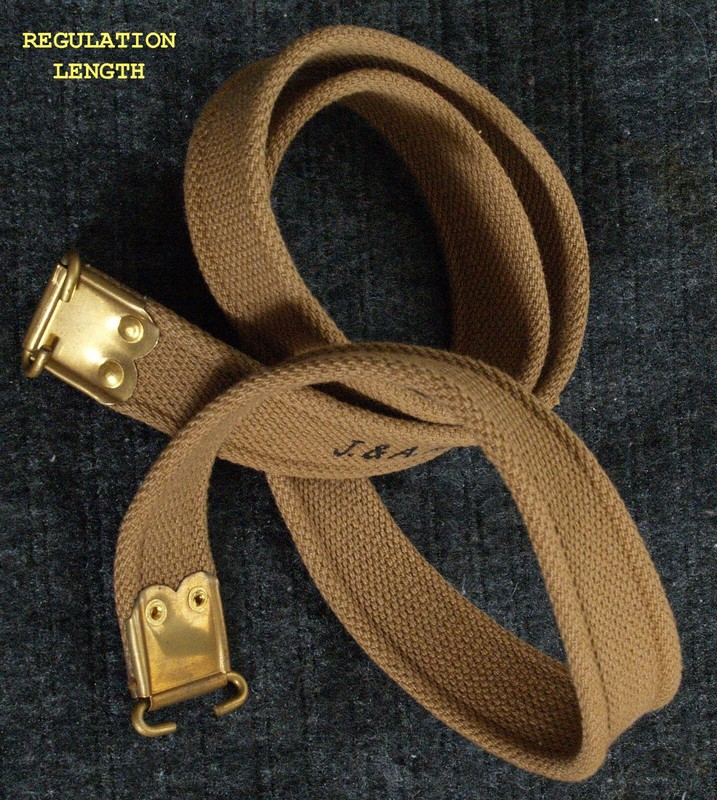 Khaki Web Enfield/Lee Enfield/SLR-FAL rifle sling dated 1944 repro