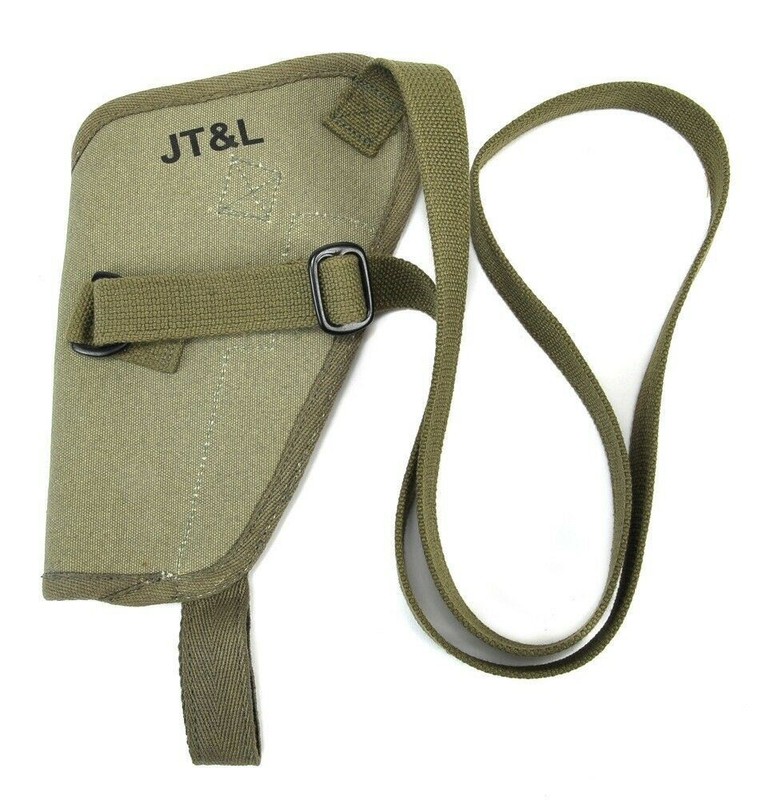 US WW2 M3 OD Canvas Colt 1911 .45 Tanker Shoulder Holster Marked JT&L gallery