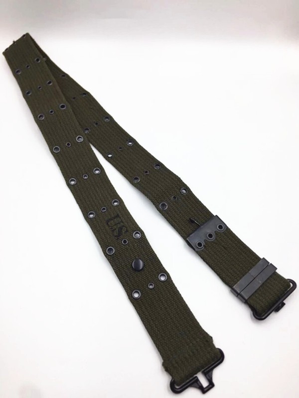 WWII US AMRY Korean War M1936 Military Olive Cotton Canvas Pistol Belt