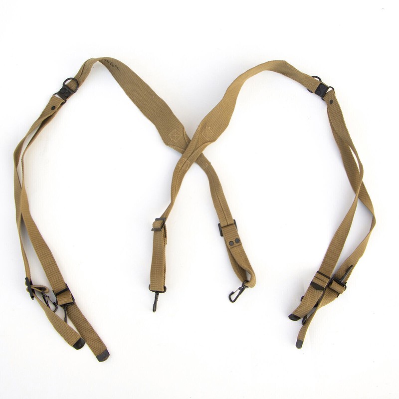 WW2 US ARMY M1936 SOLDIER FIELD EQUIPMENT X STRAP SUSPENDERS AND BELT SUIT gallery
