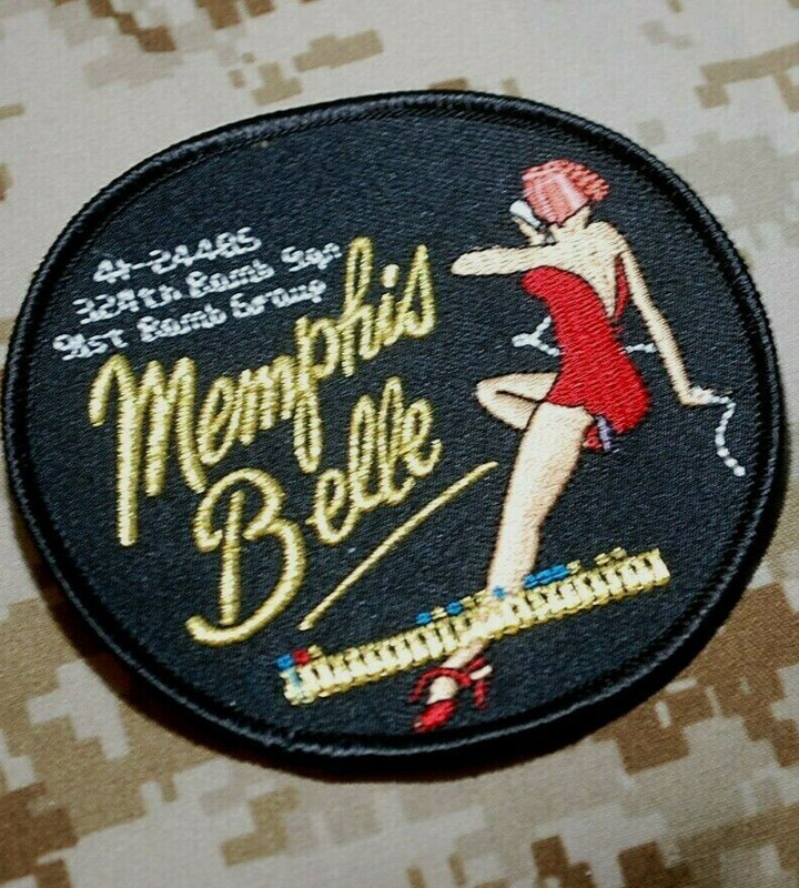 WWII B-17 FLYING FORTRESS 8th USAAF MEMPHIS BELLE Red Swimsuit Art iron-on PATCH gallery