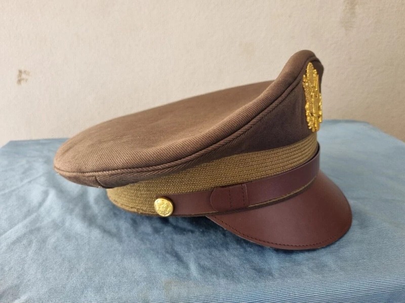 WW2 USAAF US ARMY OFFICERS UNIFORM VISOR HAT CRUSHER STYLE CAP all size gallery