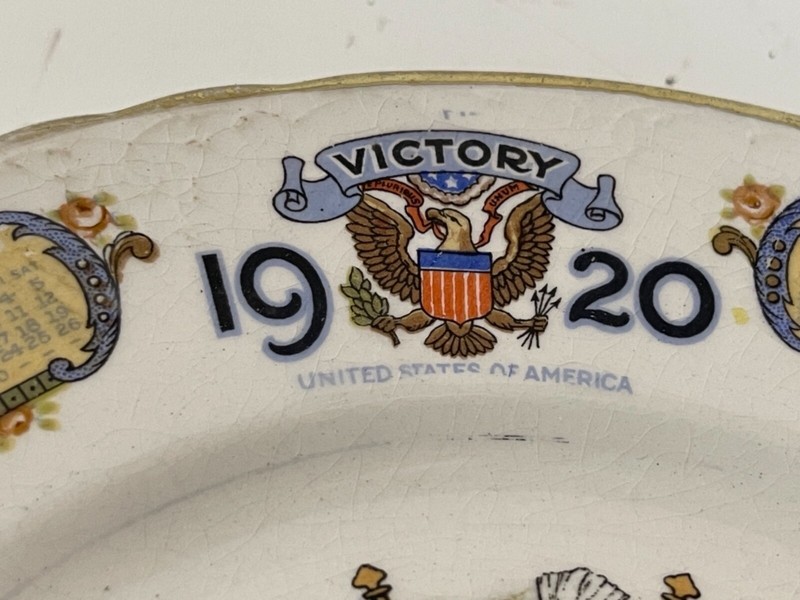 Antique “The Great World War” Peace and Justice Porcelain Calendar Plate gallery