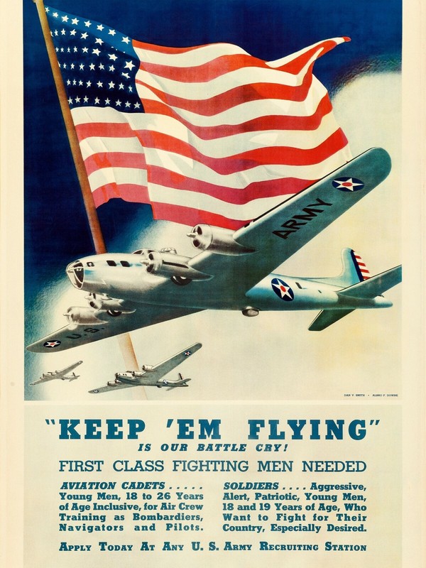 World War Two Theme NEW Metal Sign: Army Air Corps Recruiting Poster Theme