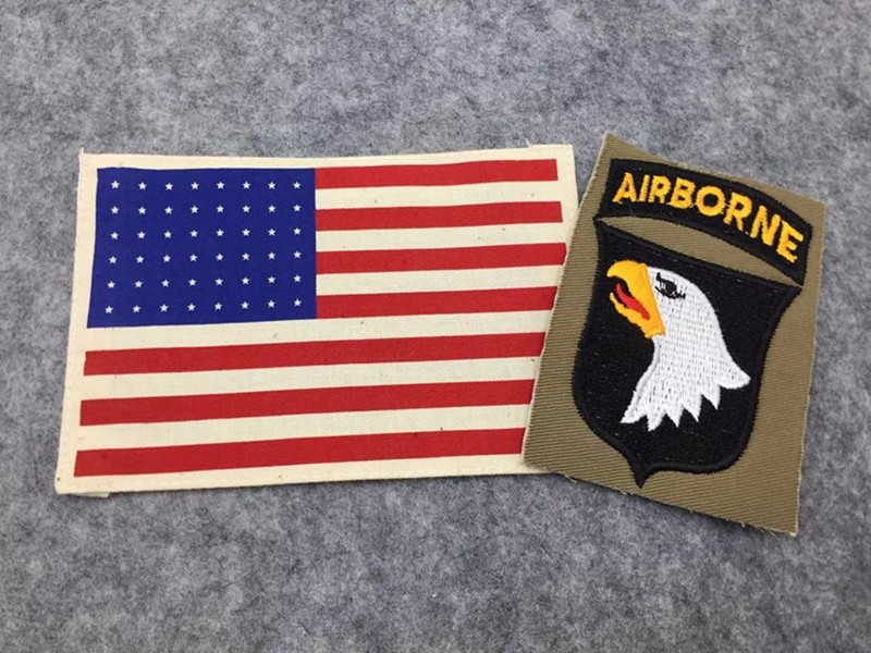 US Army Paratrooper M42 Jacket FLAG SLEEVE ARMBAND 101st Airborne Division SET gallery