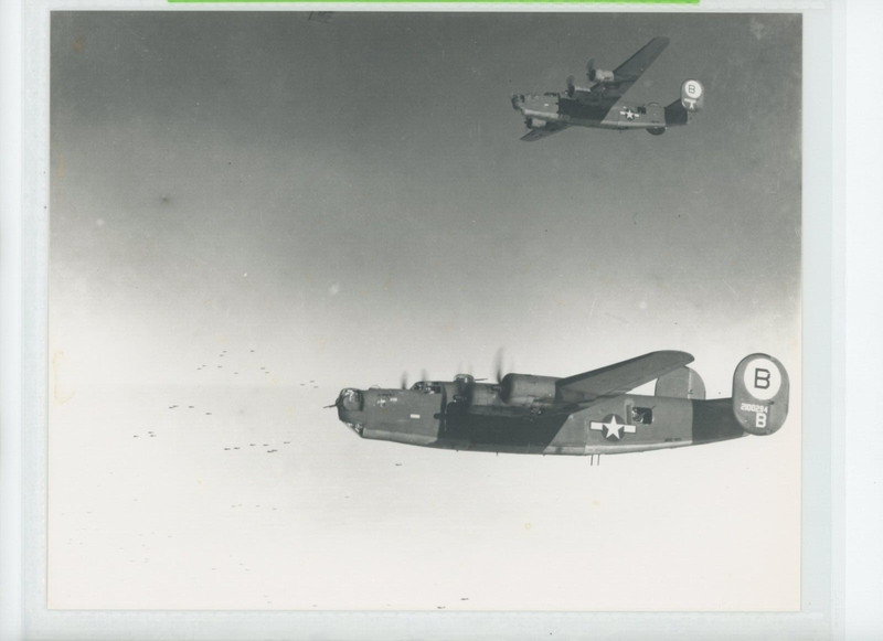WWII 8x10 Photo Print USAAF Bomber formation two planes
