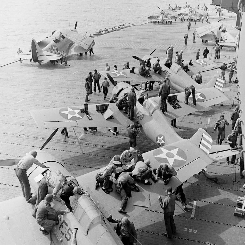 WW2 WWII Photo World War Two / US Navy Aircraft Carriers in Action April 1942