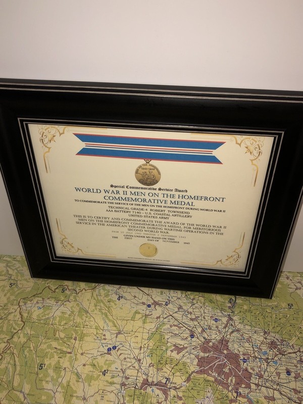 SCSA - WW2 MEN ON THE HOMEFRONT COMMEMORATIVE MEDAL CERTIFICATE ~ Type 1 gallery