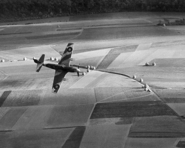 Royal Air Force North American Mustang Mk I over France 8″x 10″ WWII Photo 275