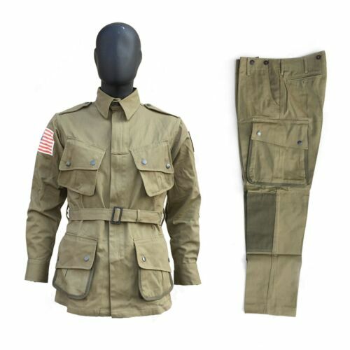 WWII US Army Paratrooper M42 Uniform Airborne Field Jacket Trousers Size 42R/M