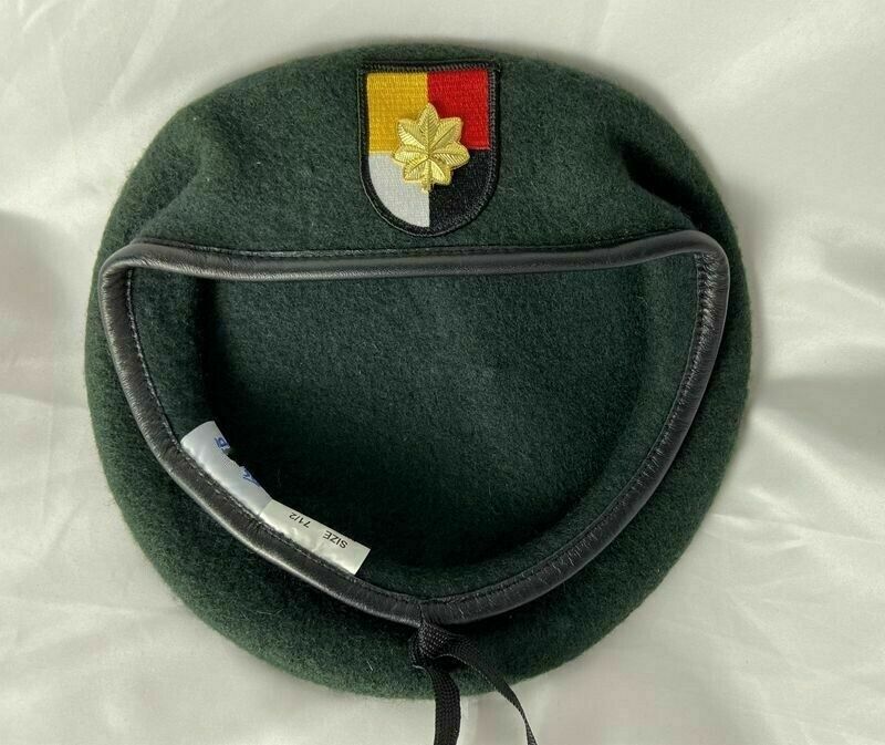 SIZE 7-1/4 US ARMY 3TH SPECIAL FORCES GROUP BLACKISH GREEN COLOR Major BERET CAP