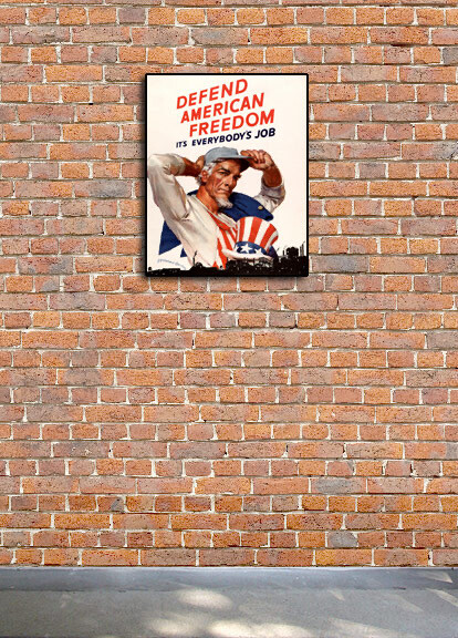 “Defend American Freedom” 1944 Vintage Style World War 2 Poster - 24x30 gallery