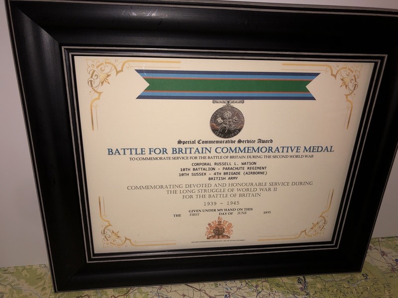 SCSA - BATTLE FOR BRITAIN COMMEMORATIVE CERTIFICATE ~ Type 1
