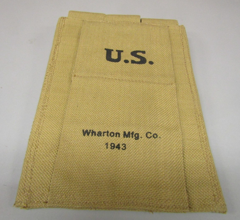 U.S. Wharton Mfg. Co. 1943 -Thompson Mag 3 Cell Canvas Pocket Belt Pouch w/strap