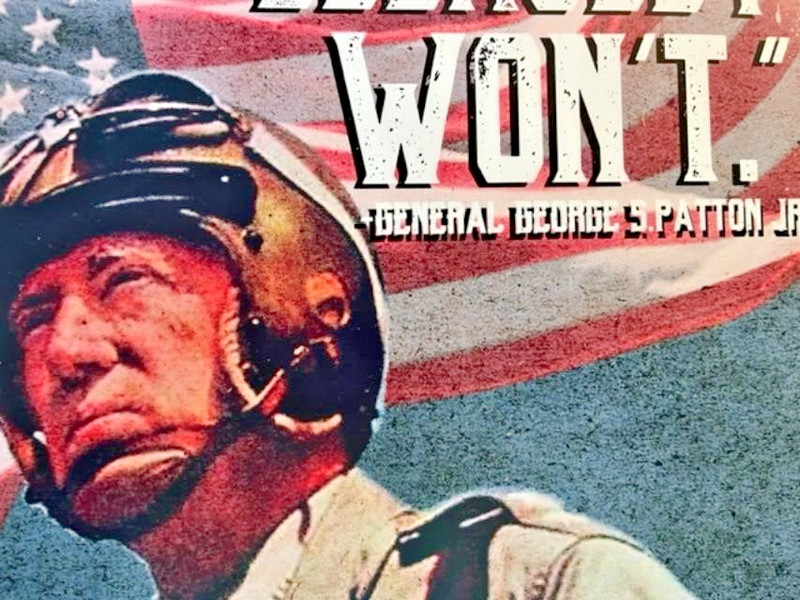 Color Repro WW2 Metal Sign - Gen. George Patton Quote - "May God have mercy..." gallery