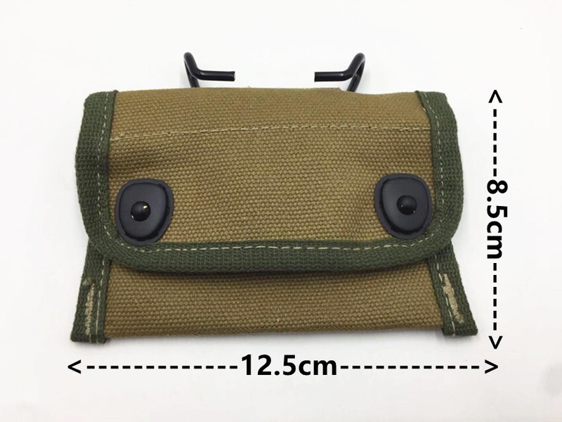 WW2 KOREAN WAR US ARMY KHAKI FIRST AID POUCH WITH HOOK COMPASS BAG gallery