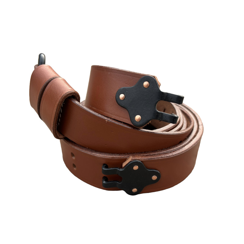U.S. Springfield Rifle WWI M1907 Pattern Steel Fitting Leather Brown Sling