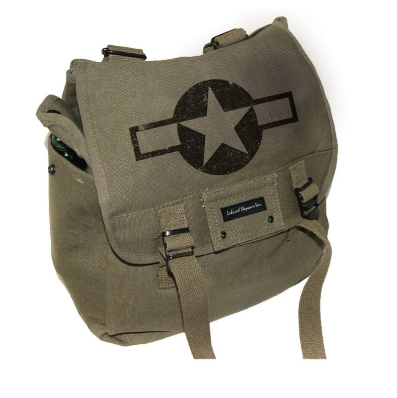 Labusch Skywear USAF Vintage Canvas Musette Bag - Army Green - Brand New