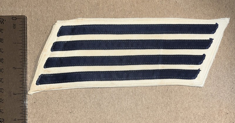 US Navy 4-bar Long Service Stripe, Navy Black on White 16 years service gallery