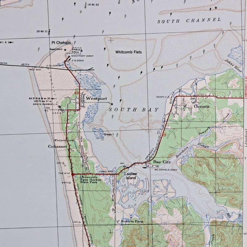 Corps of Engineers US Army Tactical Map Scale 1/62500 Military Grayland WA 1941 gallery