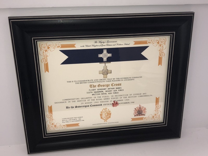 THE GEORGE CROSS [UK] COMMEMORATIVE CERTIFICATE ~ Type 1 w/Free Custom Printing