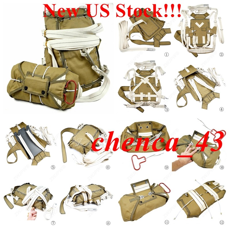 New in US!! Replica WWII US Airborne T-5 Parachute Backpack System Bag Equipment