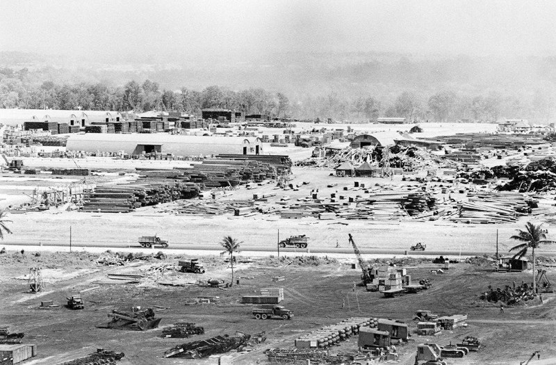 WW2 Photo WWII US Military Airfield Construction Guam World War Two /5261