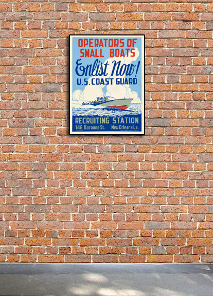 1940s U.S. Coast Guard WWII Historic Recruiting War Poster - 24x32 gallery
