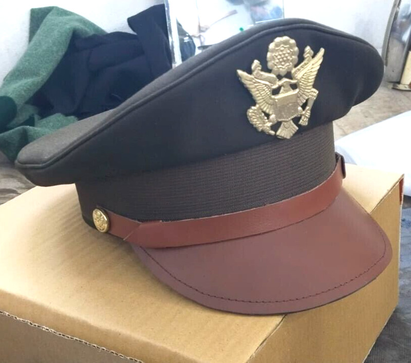 Handmade WW2 US American USAAF Army Military General Officers Crusher Visor cap