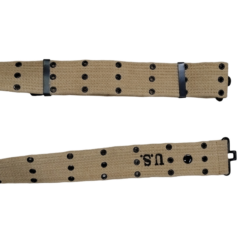 U.S. Army Original WWII M1936 Webbing Canvas Pistol Belt Reproduction Khaki gallery