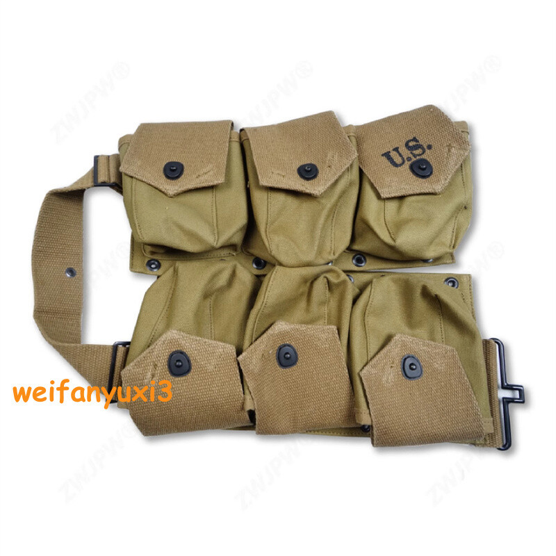 Replica World War II US Army B.A.R. 6 Bags khaki Money Belt Button Closure Bags gallery