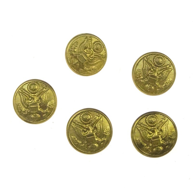 5 Pieces of WW2 US American Eagle Uniform Metal Button Diameter 16 mm