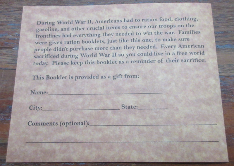 WWII WAR RATION BOOK NO. 3 Reproduction 401383 Mint Condition gallery