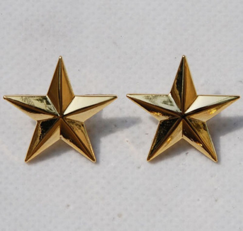 WW2 Pair US Army One Star Brigadier General Rank Insignia Badges Gold