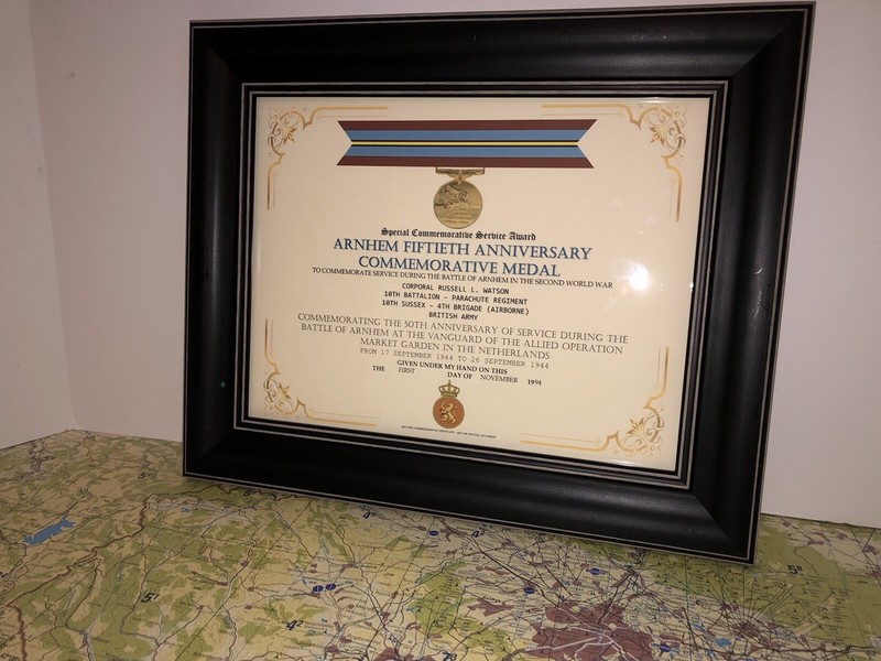 SCSA - ARNHEM 50TH ANNIVERSARY COMMEMORATIVE MEDAL CERTIFICATE ~ Type 1 gallery