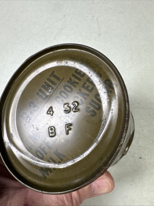 Post WWII 1952 Korean War Type US Army Ration B3 Unit Jam Coffee Milk Cookies gallery