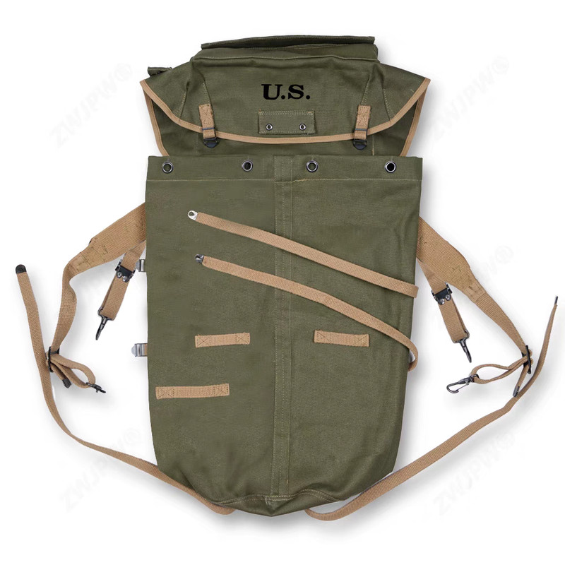 WWII US Army M1943 Field Pack Backpack M-1943 Canvas Bag gallery
