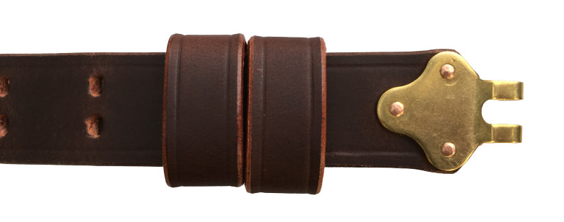 WW2 M1 Garand 1907 Oil Pull-Up Drum Dyed Copper Leather Sling-DARK BROWN gallery