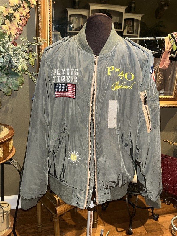 Benwu Flying Tigers Full Zip Jacket Sz XXL