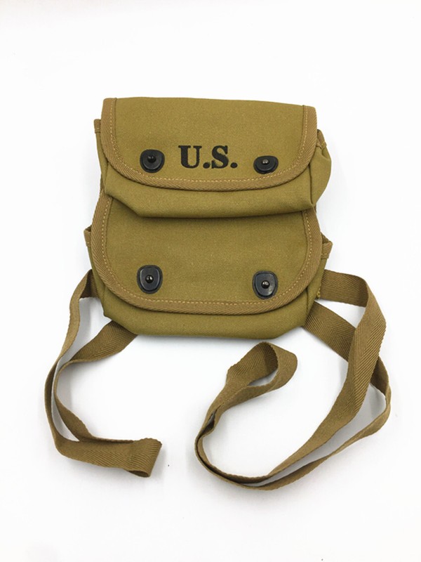 WW2 US ARMY USMC Two Pocket POUCH CANVAS BAG HIGH QUALITY REPLICA WITH HOOK NEW gallery