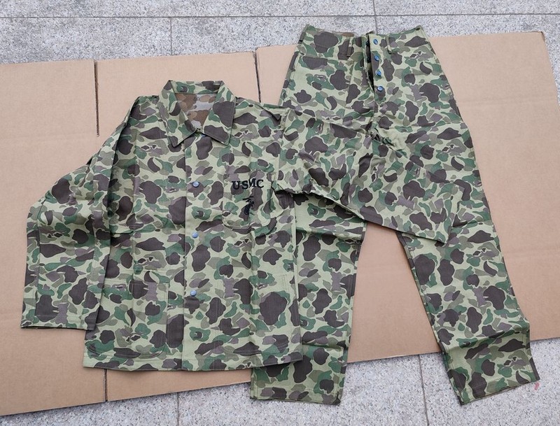 USMC P42 WW2 HBT Frogskin Camouflage Reversible Jacket TROUSERS SET SIZE XXXL
