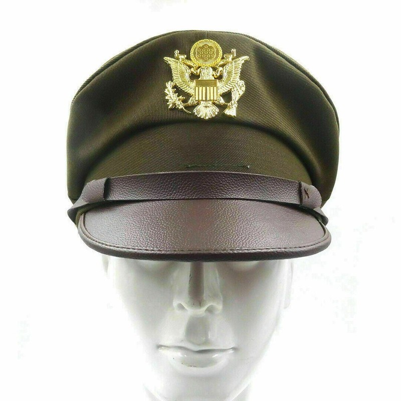 US Army Air Corps Force Military Hat Officer Wide Brim Eagle Badge Hat Cap-M gallery