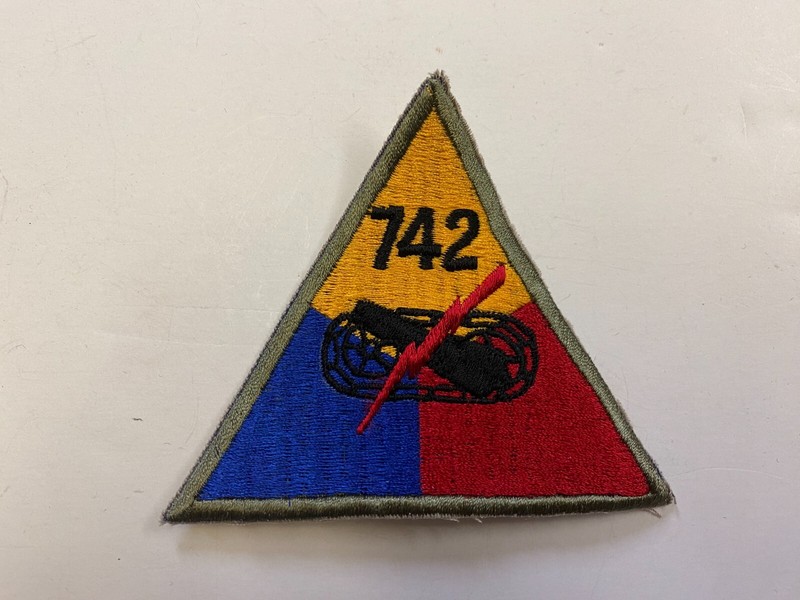 F0152 Repro WW2 US Army Armored Tank Battalion Triangle 742nd IR44D