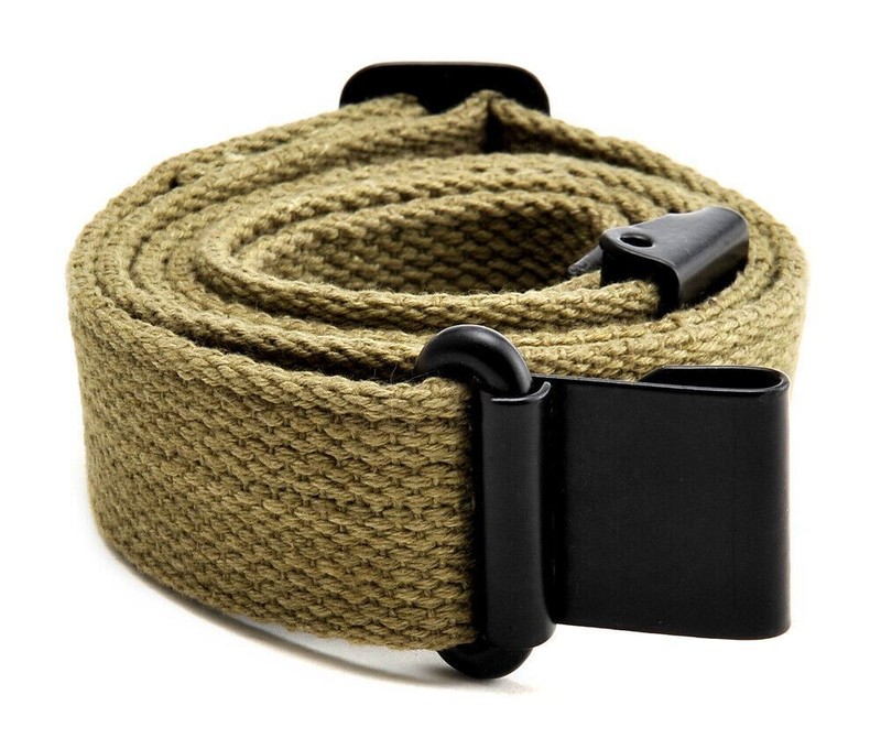 M1 GARAND CANVAS RIFLE SLING with Correct WW2 Hardware Lt. OD marked JT&L 1943