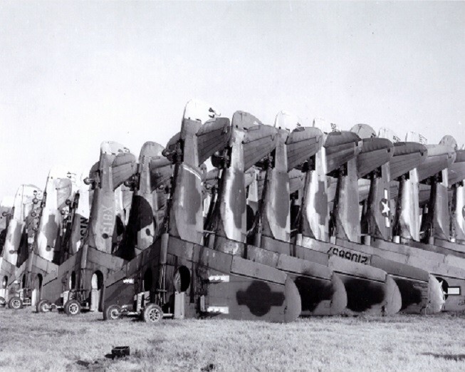 Surplus Aircraft at Walnut Ridge Army Air Field after WWII WW2 8×10 Photo 60b