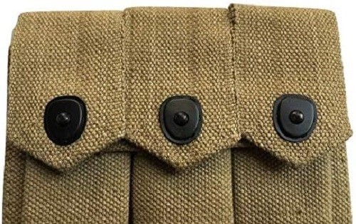 Khaki Thompson Triple 3 Magazine Belt Holster & M1903 Kerr Sling-WWII Canvas Set gallery