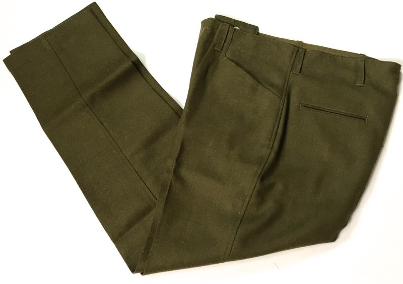 WWII US M1937 WOOL COMBAT FIELD STRAIGHT LEG TROUSERS- SIZE LARGE 36 WAIST gallery