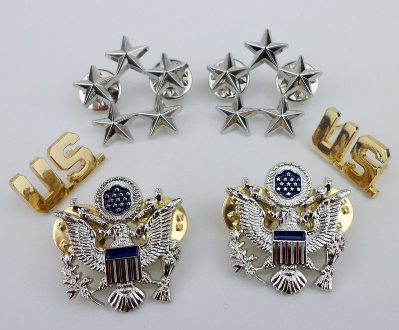 Set WWII US General of the Air Force Rank Badge U.S. Five Star Eagle Lapel Pins
